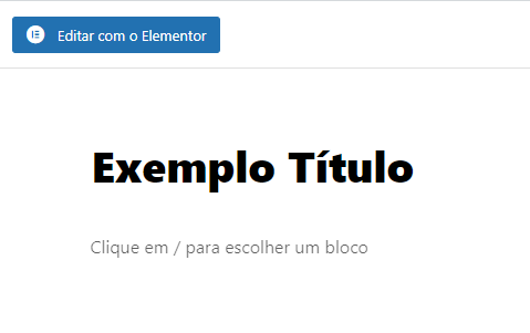 Editar página wordpress com elementor